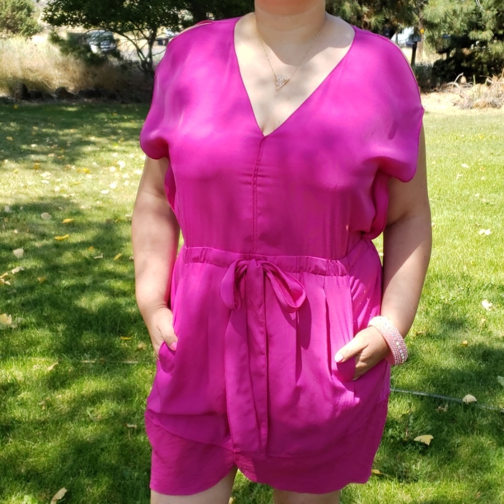 EUC Rachel Roy Fuschia Tulip Tie Dress 8